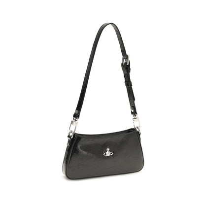 Vivienne Westwood Bos Taurus Borsa a Spalla in Pelle di Vitello – Nero