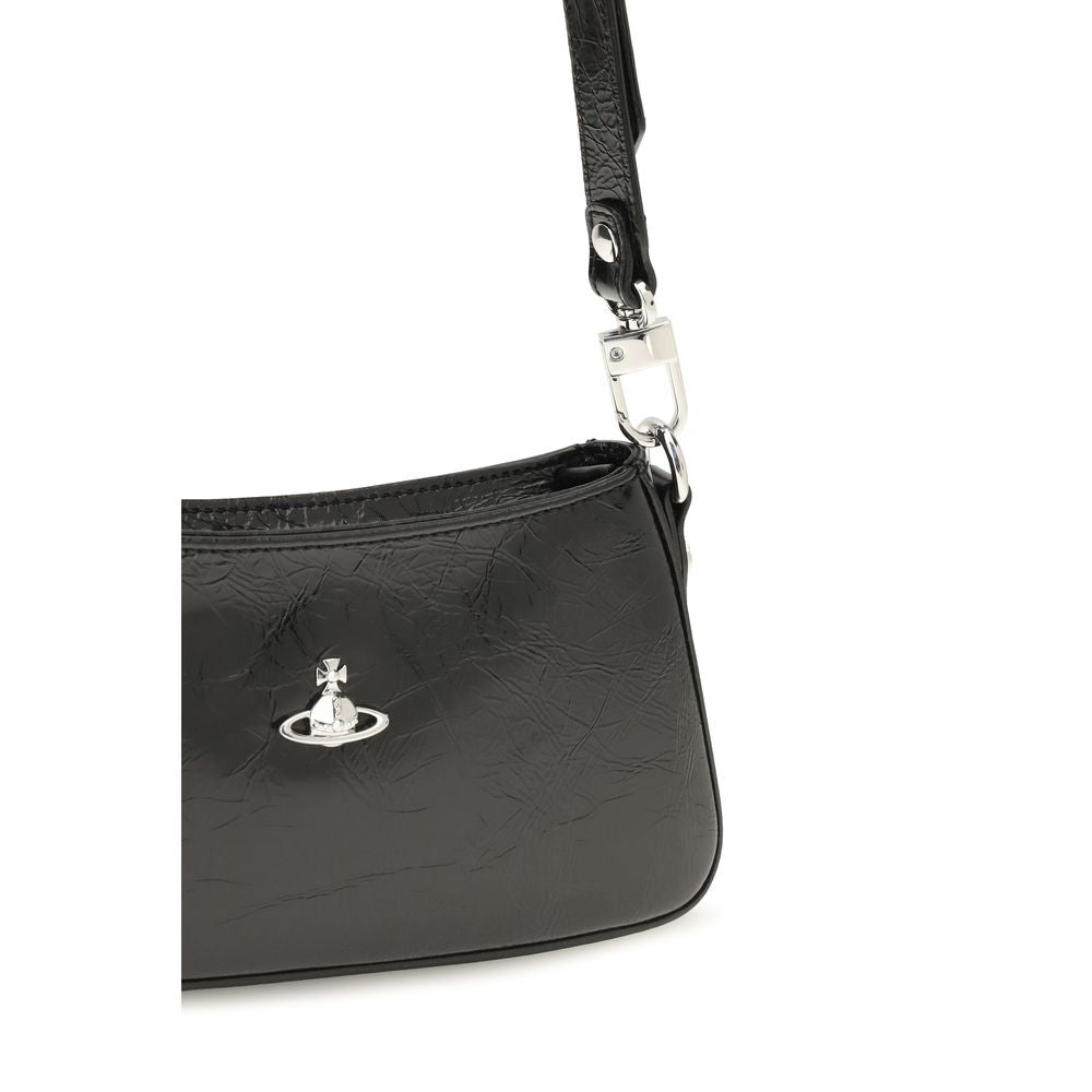 Vivienne Westwood Bos Taurus Borsa a Spalla in Pelle di Vitello – Nero