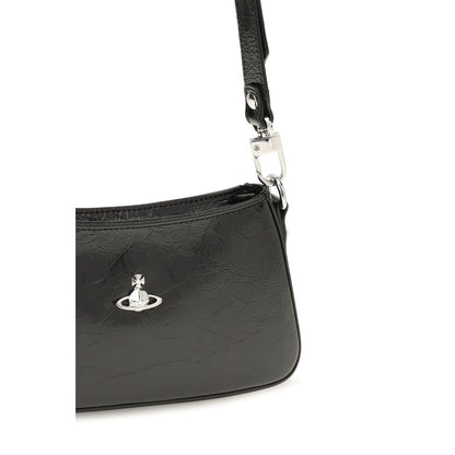 Vivienne Westwood Bos Taurus Borsa a Spalla in Pelle di Vitello – Nero