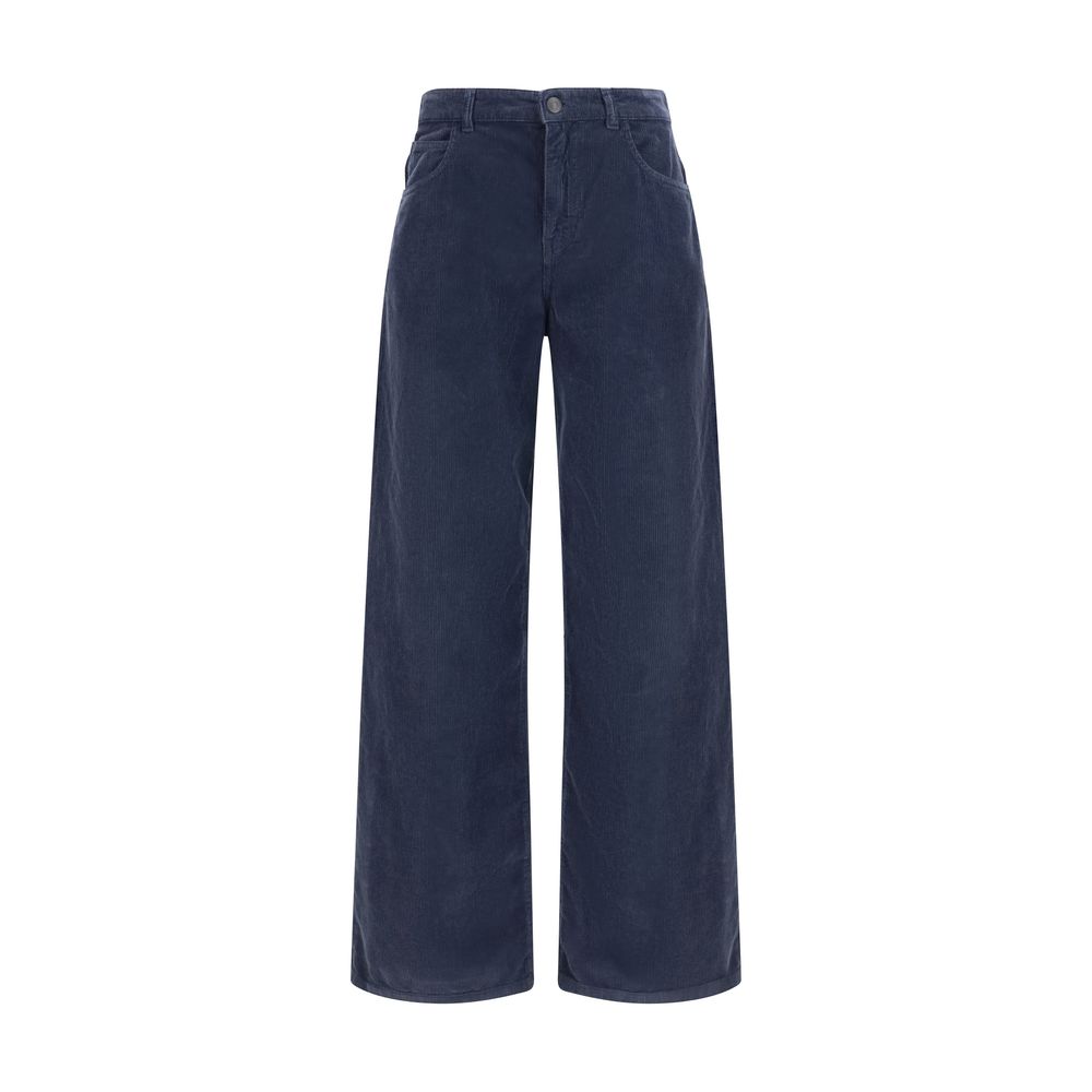 The Row Pantaloni Casual Blu in Cotone