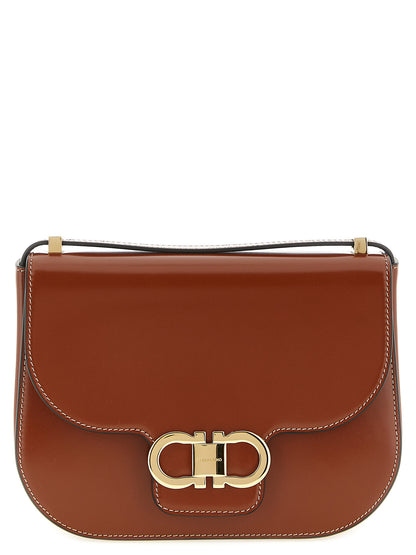 Ferragamo Borsa a Tracolla in Pelle di Vitello – Marrone