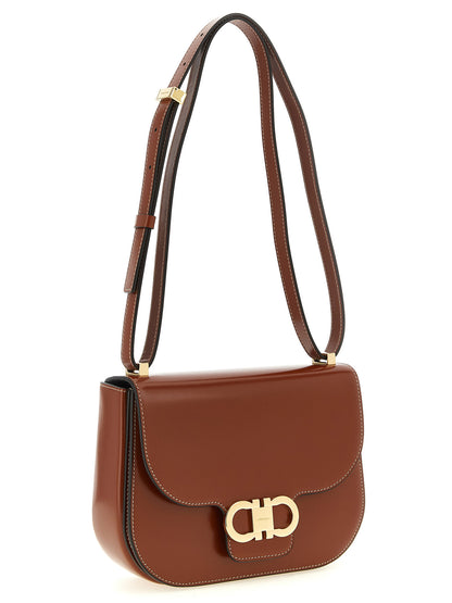 Ferragamo Borsa a Tracolla in Pelle di Vitello – Marrone