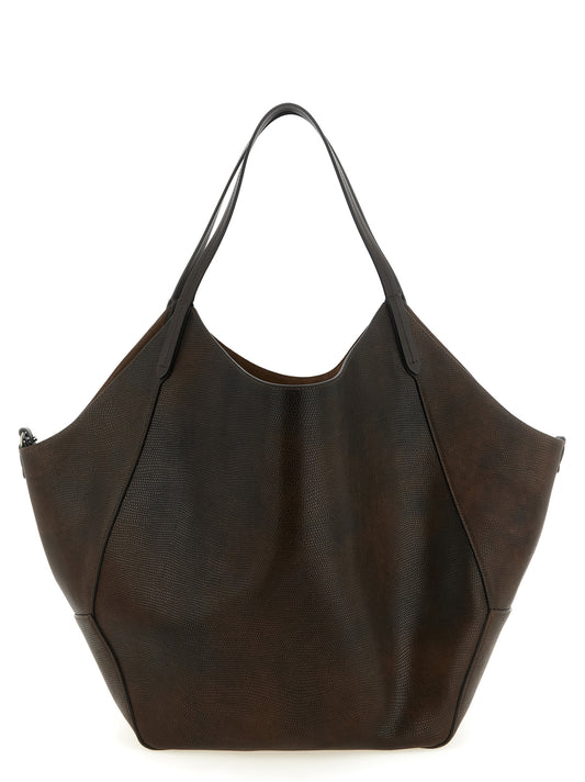 Brunello Cucinelli Pelle di Vitello-Tote Bag – Marrone