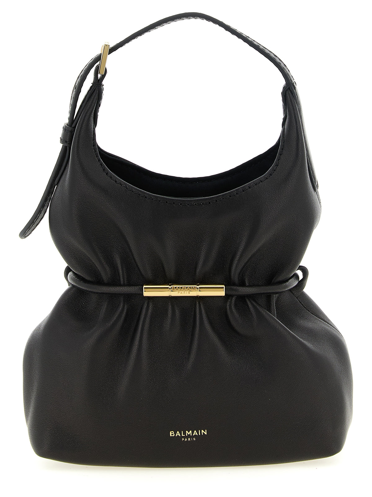 Balmain Borsa a Spalla in Pelle di Agnello – Nero