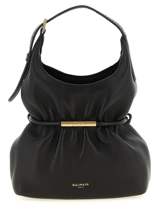 Balmain Borsa a Spalla in Pelle di Agnello – Nero