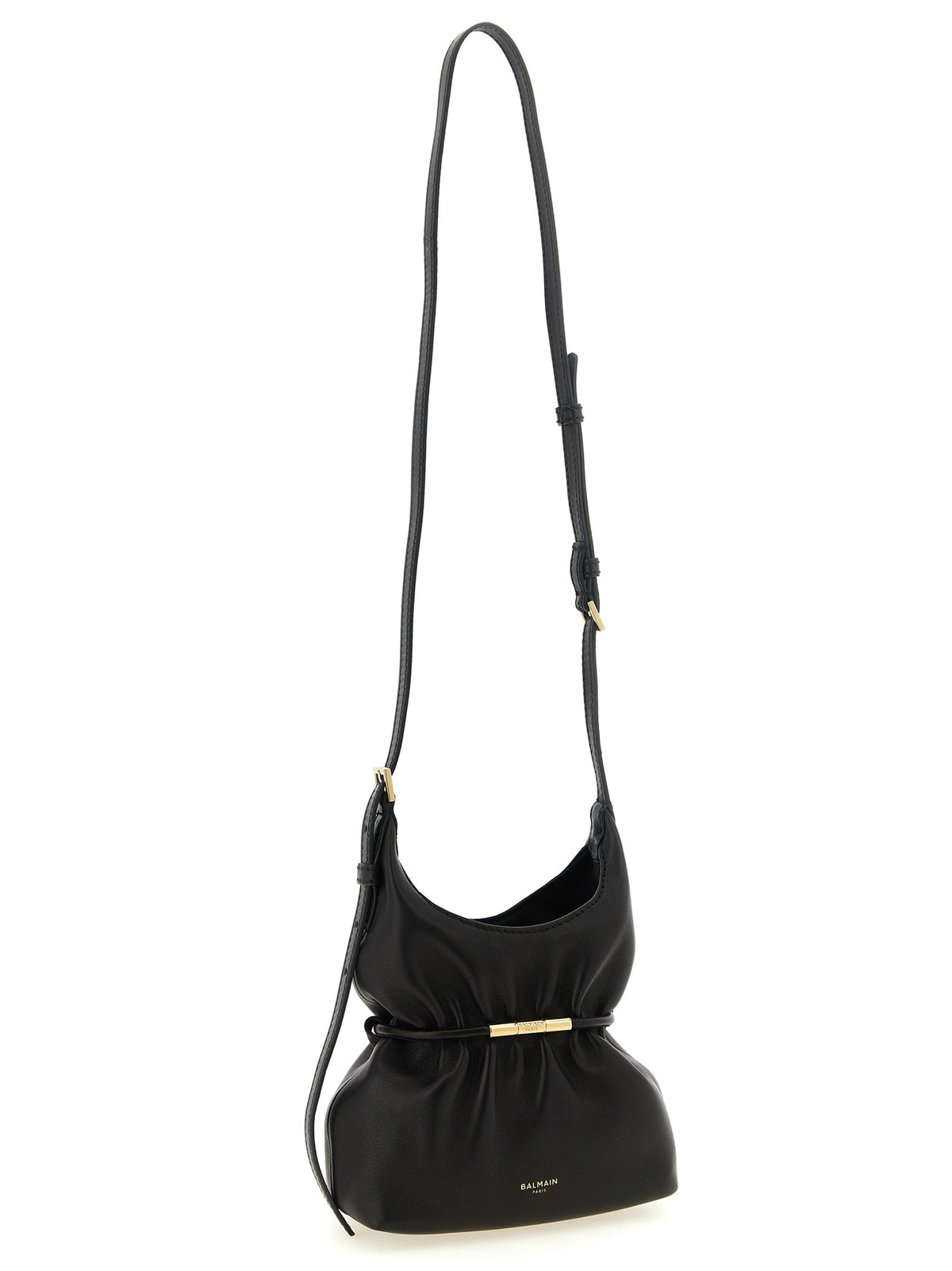 Balmain Borsa a Spalla in Pelle di Agnello – Nero