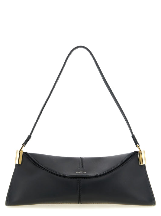 Balmain Borsa a Spalla in Pelle di Vitello – Nero