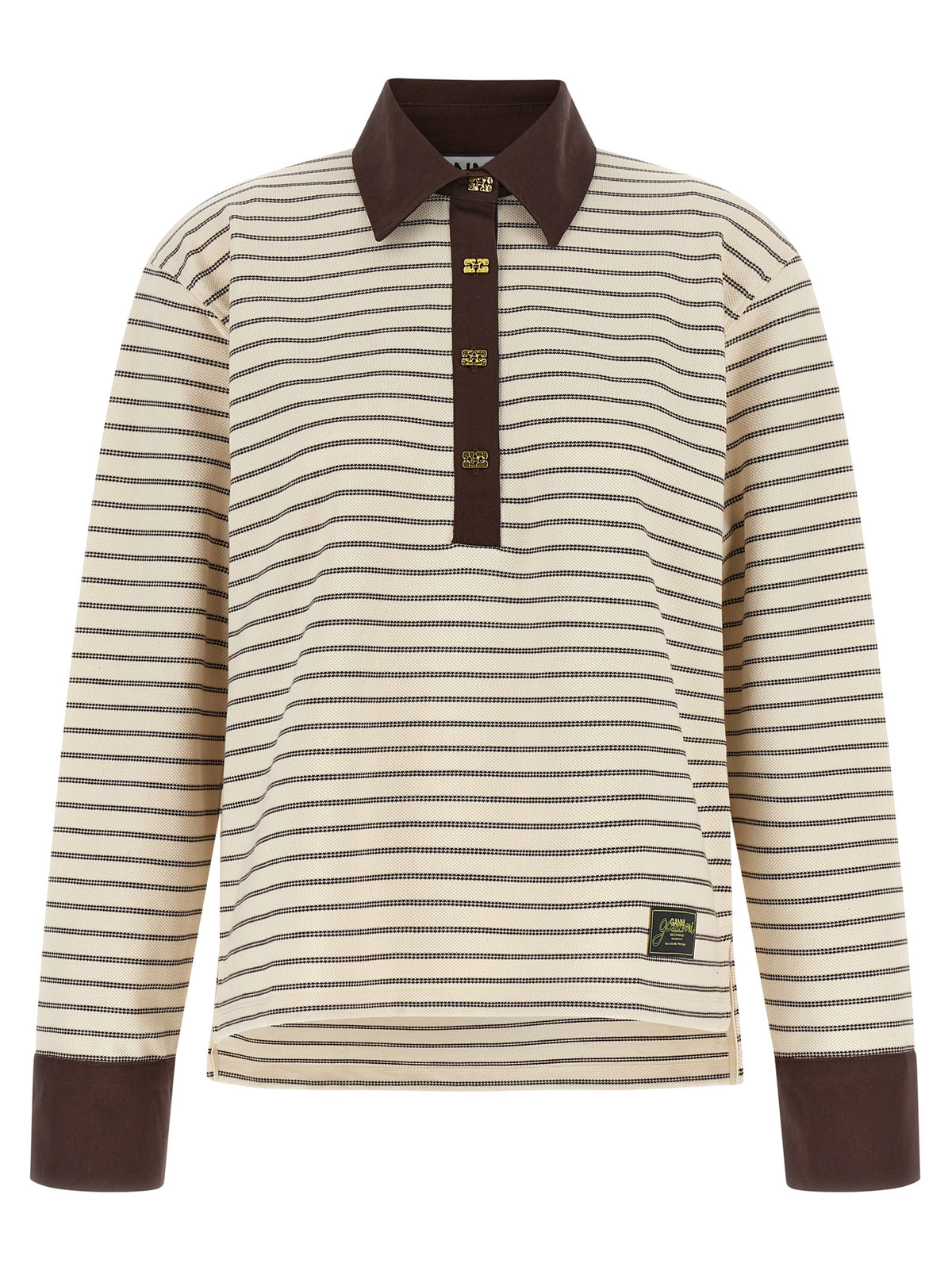 Ganni Brauner Baumwollcardigan