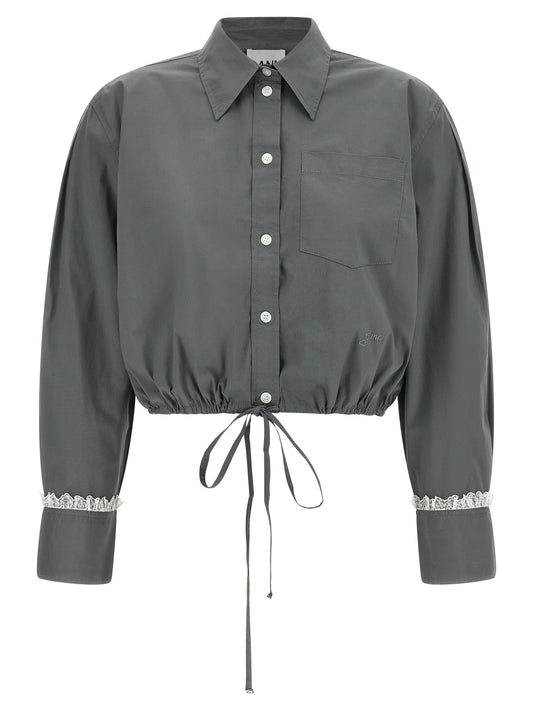 Ganni Graue Baumwollbluse