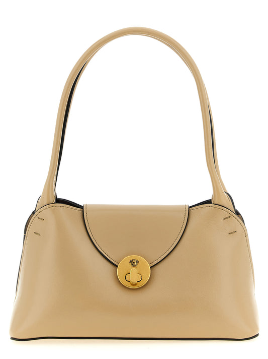 Versace Borsa a Spalla in Pelle di Vitello – Beige