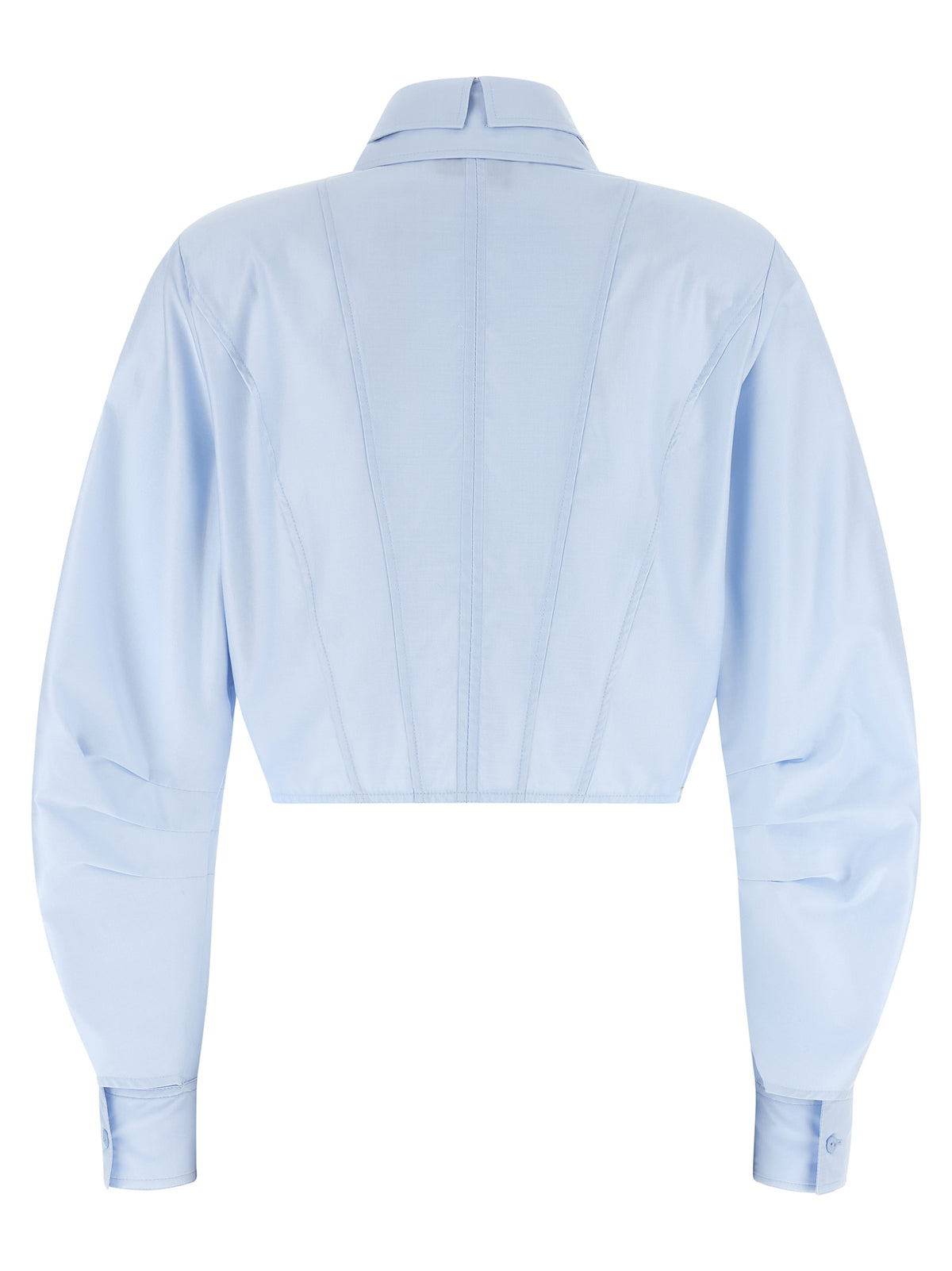 Elisabetta Franchi Hellblaue Crop-Bluse aus Baumwolle – Produktansicht 2 | Arca Lucia
