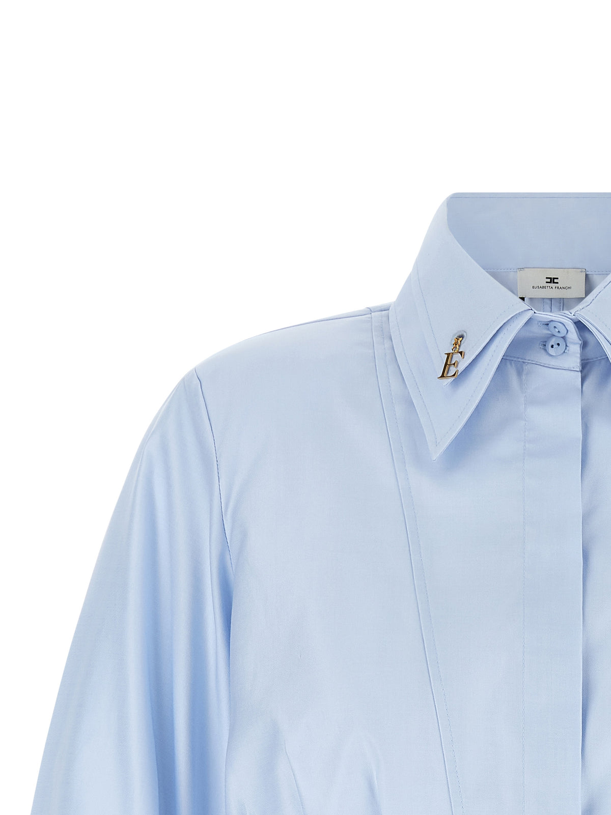 Elisabetta Franchi Hellblaue Crop-Bluse aus Baumwolle – Produktansicht 3 | Arca Lucia