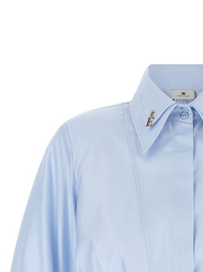Elisabetta Franchi Hellblaue Crop-Bluse aus Baumwolle – Produktansicht 3 | Arca Lucia