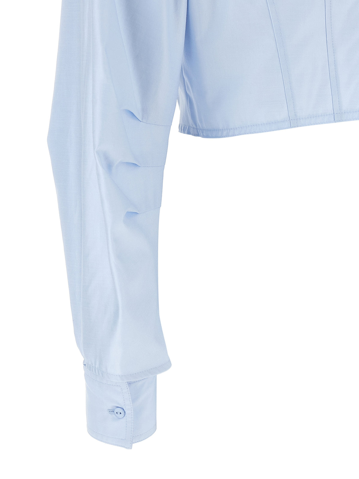 Elisabetta Franchi Hellblaue Crop-Bluse aus Baumwolle – Produktansicht 4 | Arca Lucia
