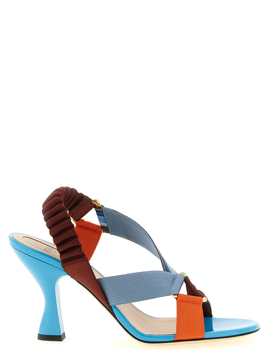 Fendi Sandalo Colibrì in Viscosa – Multicolore