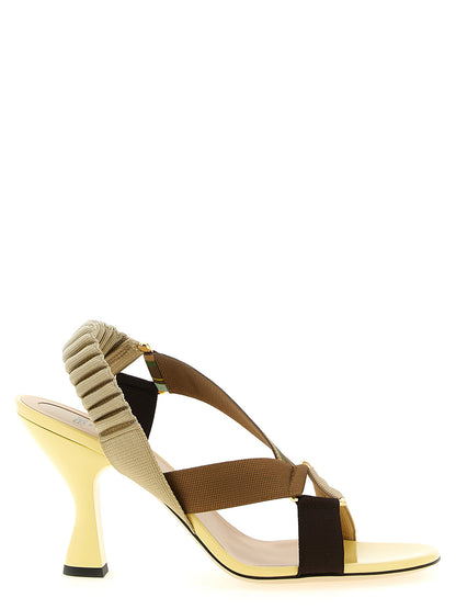 Fendi Midi-Absatzdécolleté in multicolorer viscosa