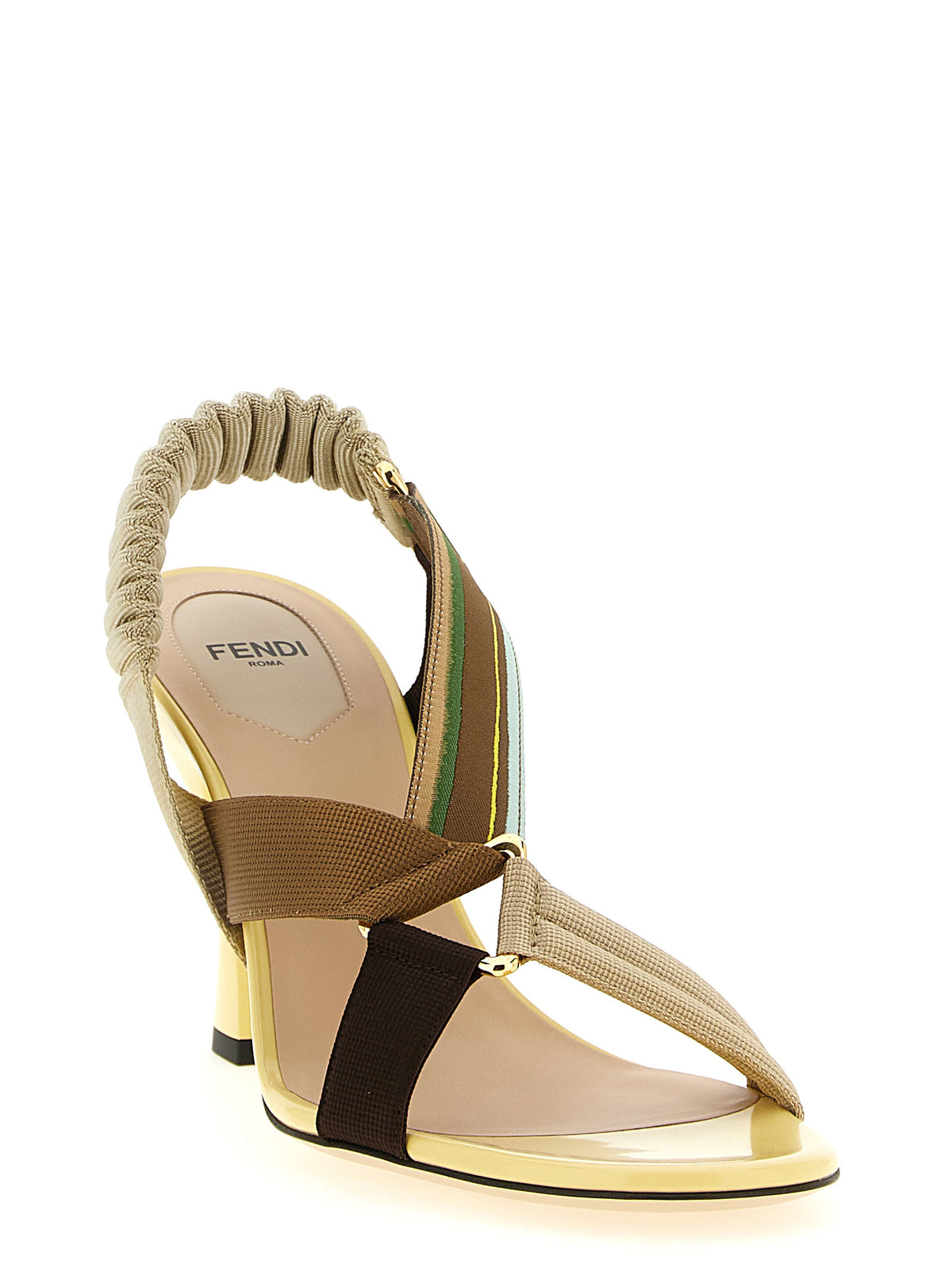 Fendi Midi-Absatzdécolleté in multicolorer viscosa