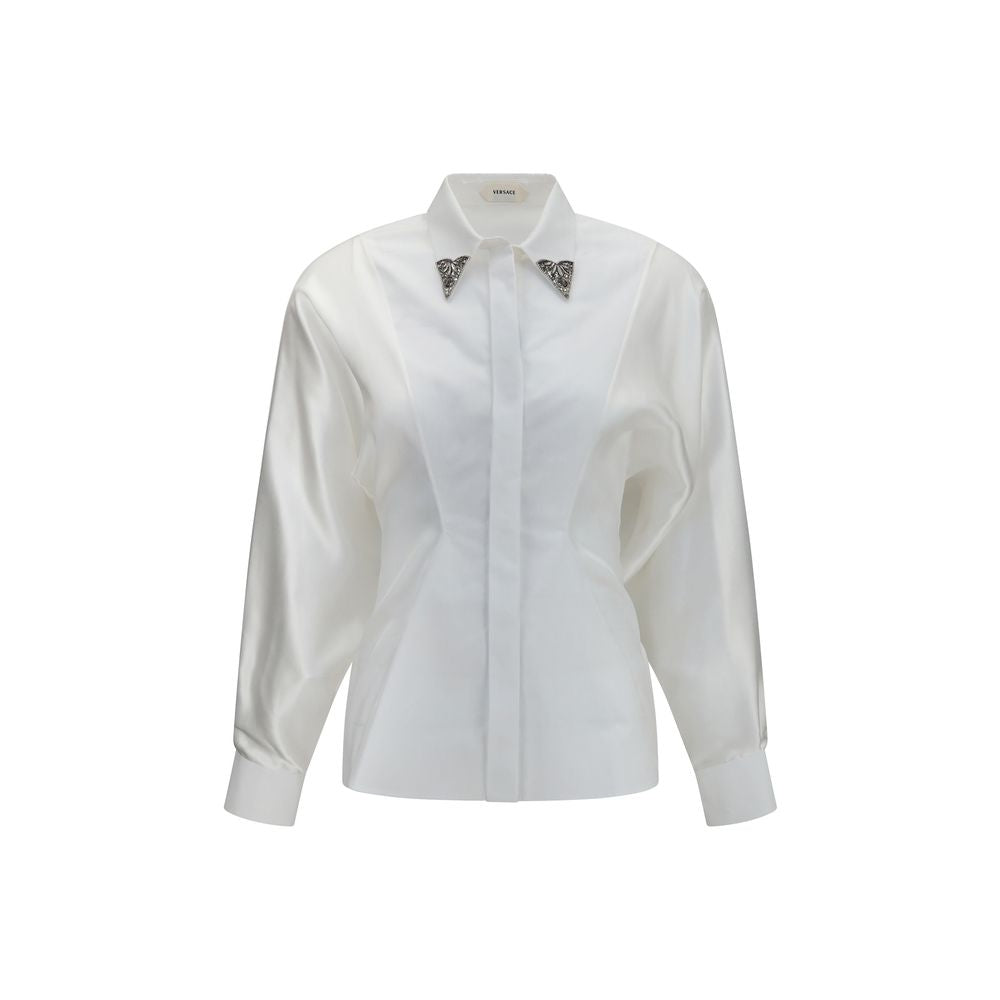 Camicia elegante Versace in cotone bianco