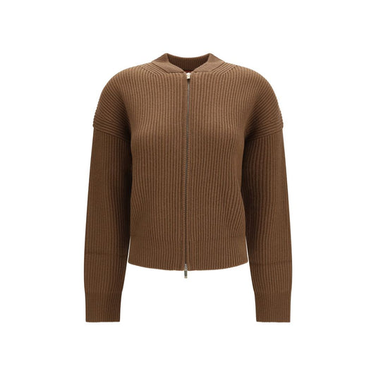 Max Mara Cardigan in Lana Ovis Aries – Marrone
