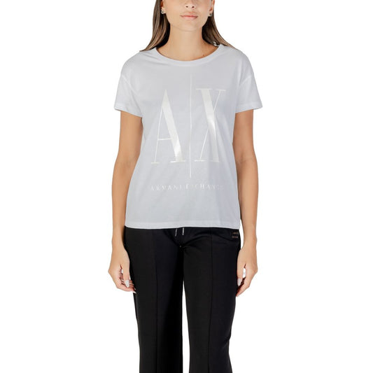 Armani Exchange Weißes Baumwoll-T-Shirt