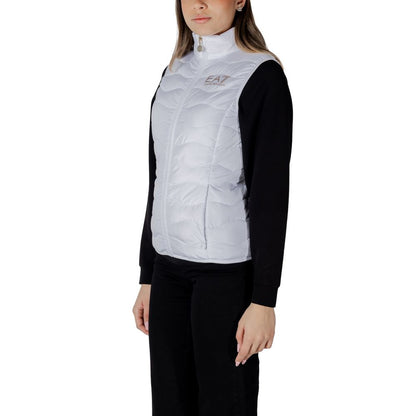 EA7 Emporio Armani Weiße ärmellose Polyester-Jacke – Produktansicht 3 | Arca Lucia