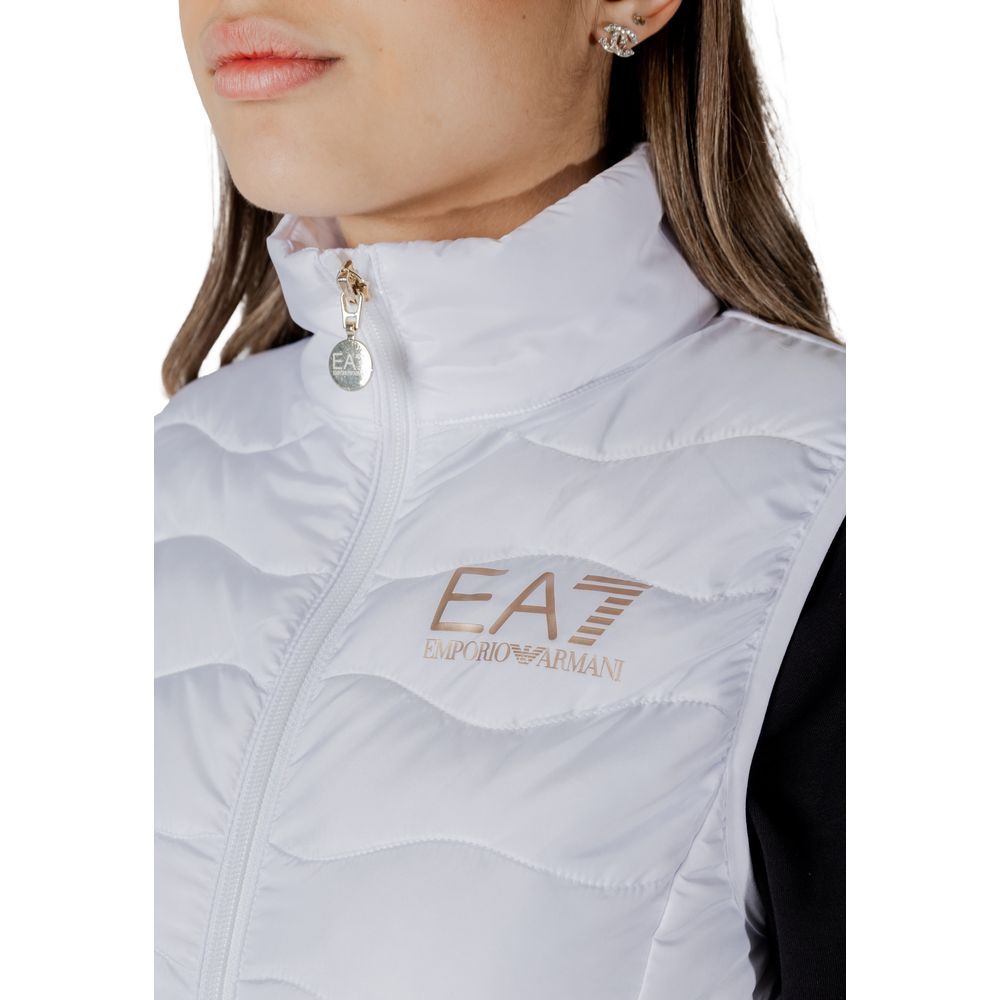 EA7 Emporio Armani Weiße ärmellose Polyester-Jacke – Produktansicht 5 | Arca Lucia