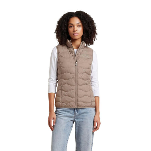 EA7 Emporio Armani Beige Polyester Ärmellose Jacke – Produktansicht 1 | Arca Lucia