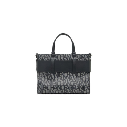 Armani Exchange Schwarze Baumwoll-Handtasche