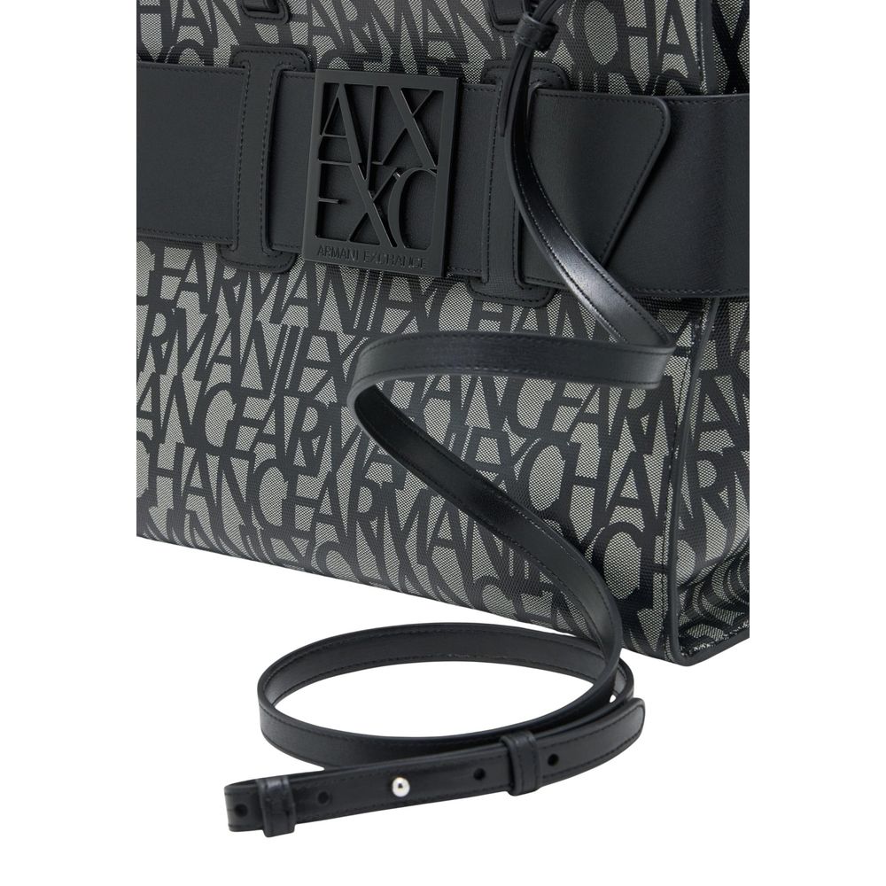 Armani Exchange Schwarze Baumwoll-Handtasche