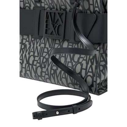 Armani Exchange Schwarze Baumwoll-Handtasche