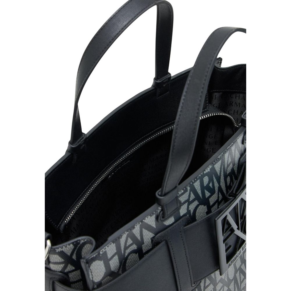 Armani Exchange Schwarze Baumwoll-Handtasche
