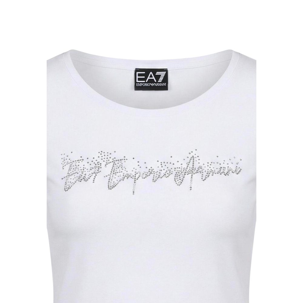 EA7 Emporio Armani Weißes T-Shirt aus Elasthan – Produktansicht 5 | Arca Lucia