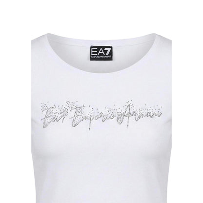 EA7 Emporio Armani Weißes T-Shirt aus Elasthan – Produktansicht 5 | Arca Lucia