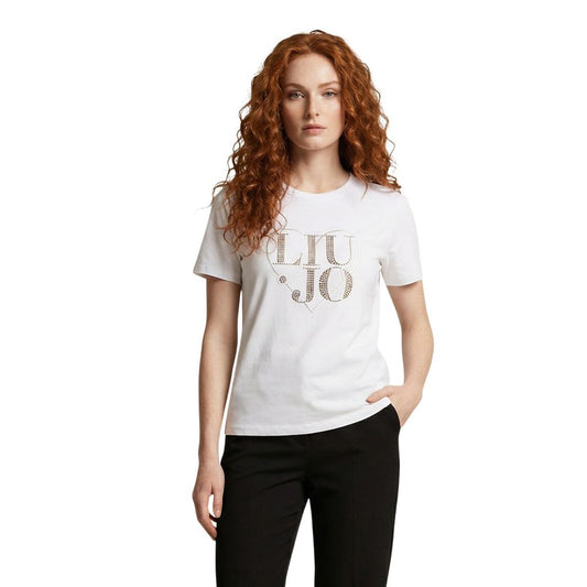 Liu Jo Weißes Baumwoll-T-Shirt – Produktansicht 1 | Arca Lucia