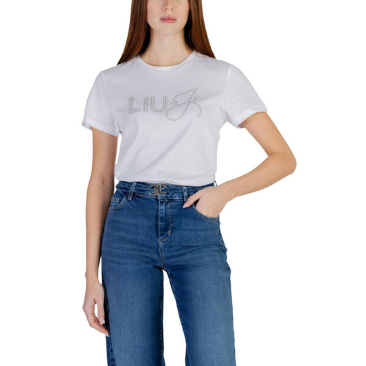 Liu Jo Weißes Baumwoll-T-Shirt – Produktansicht 1 | Arca Lucia