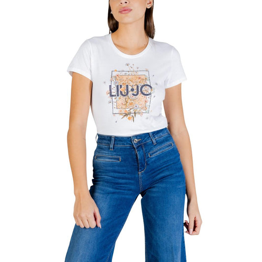 Liu Jo Weißes Baumwoll-T-Shirt – Produktansicht 1 | Arca Lucia