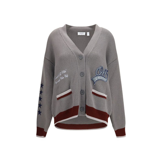 Off-White Wool Cardigan Ovis Aries – Grey