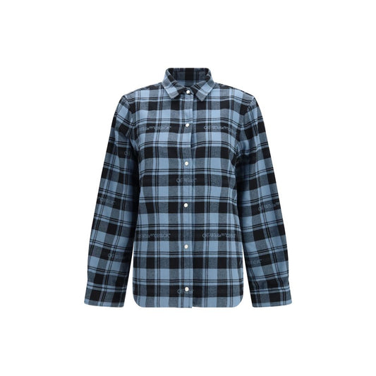 Off-White Cotton Jacket Full-Length – Blue