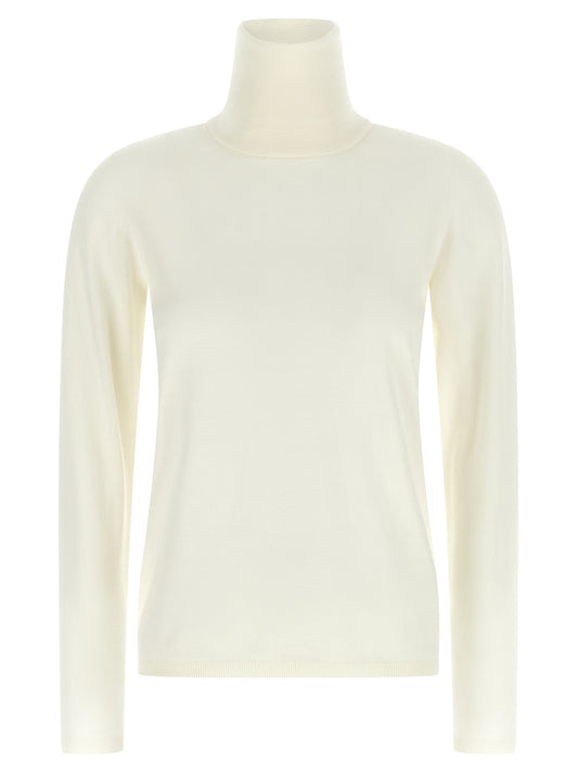 Max Mara Weiße Strickjacke aus reiner Schurwolle
