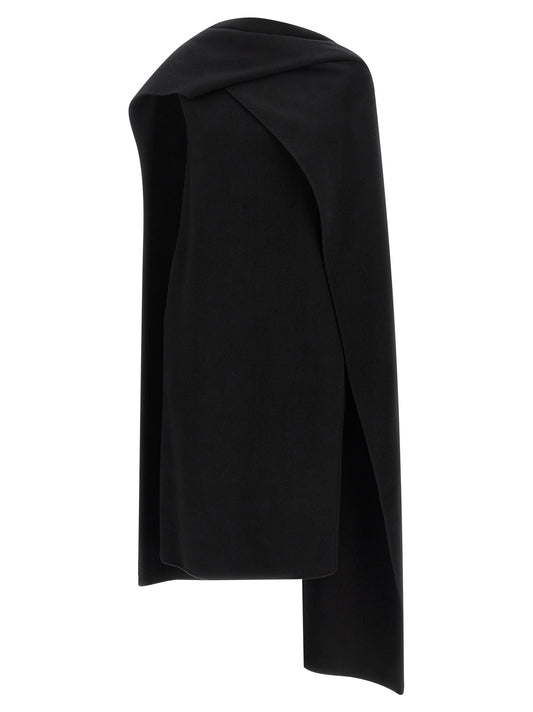 Khaite Schwarzes Midikleid aus reiner Schurwolle