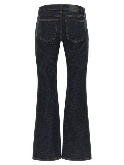 Khaite Blaue Baumwoll-Jeans mit ausgestelltem Bein