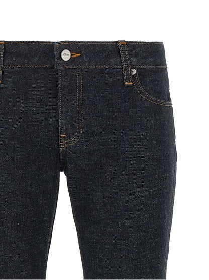 Khaite Blaue Baumwoll-Jeans mit ausgestelltem Bein