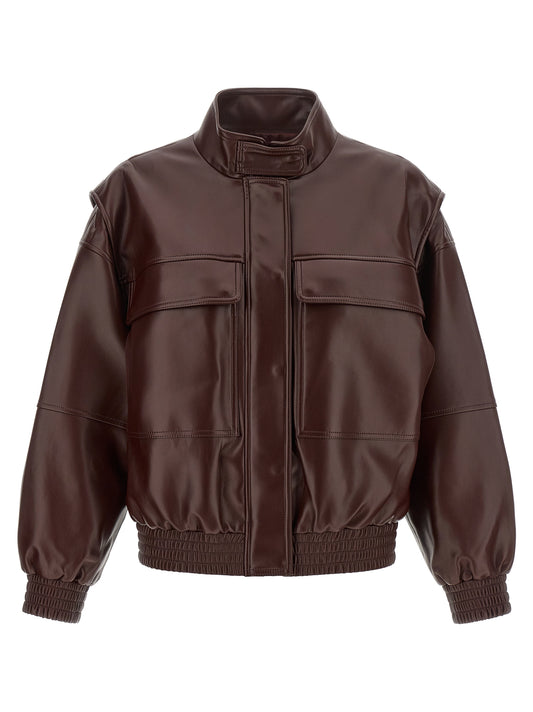 Twinset Bomber marrone effetto pelle