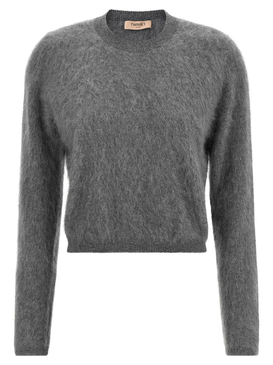 Twinset Cardigan grigio in lana