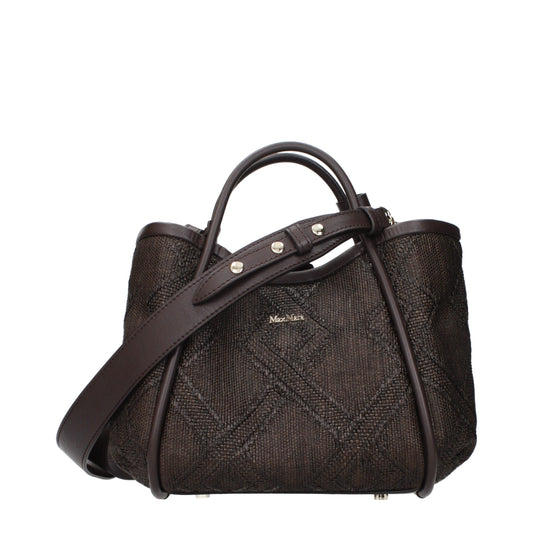 Max Mara Braune Raffia-Handtasche