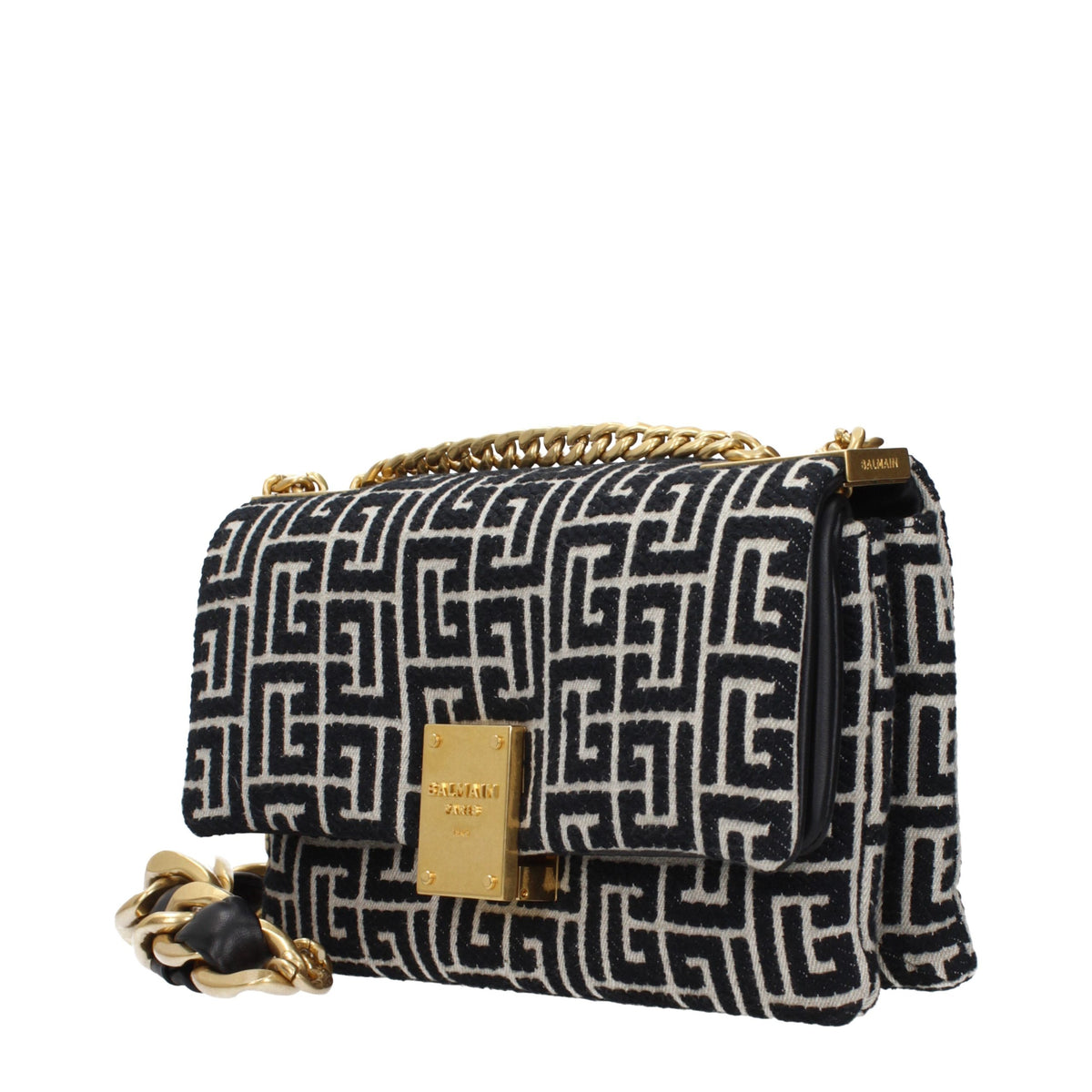 Borsa a tracolla Balmain in tessuto nero