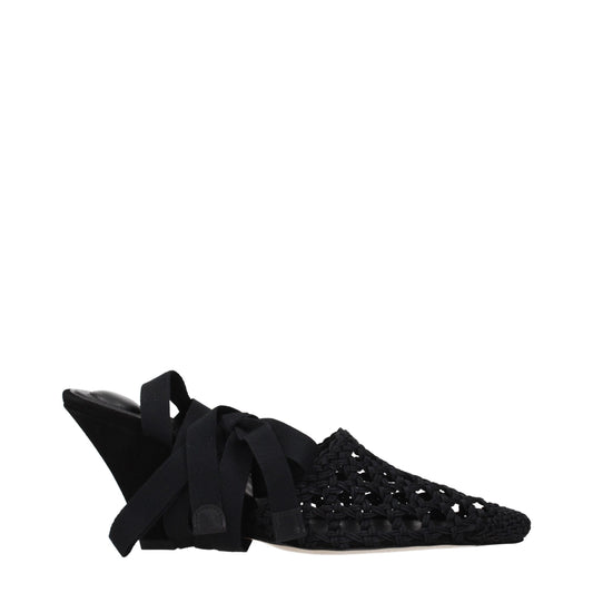 Jacquemus Schwarze Plateau-Sandalen aus Stoff