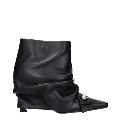 The Attico nero Leder-stivaletti