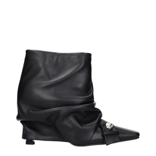 The Attico nero Leder-stivaletti