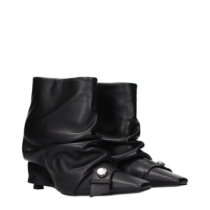 The Attico nero Leder-stivaletti